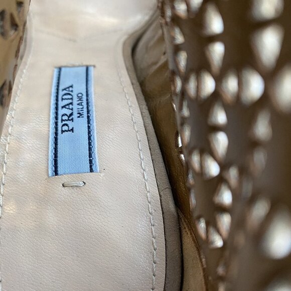 Prada Perforated Suede Ankle Boot, Sand–New! - Picture 3 of 10